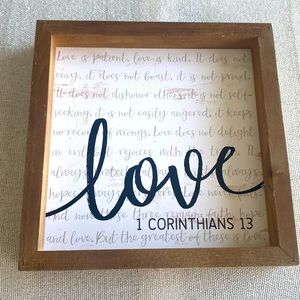 Love rustic frame 1 Corinthians 13 wedding engagement new home picture